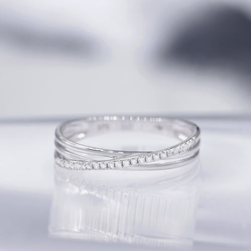 Bague "Kudai" D 0,269/17 - Or Blanc 375/1000