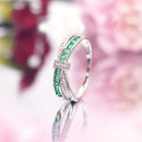 Ring "Starky" D 0,045/10 Emerald 0,045/10 - Gold Blanc 375/1000