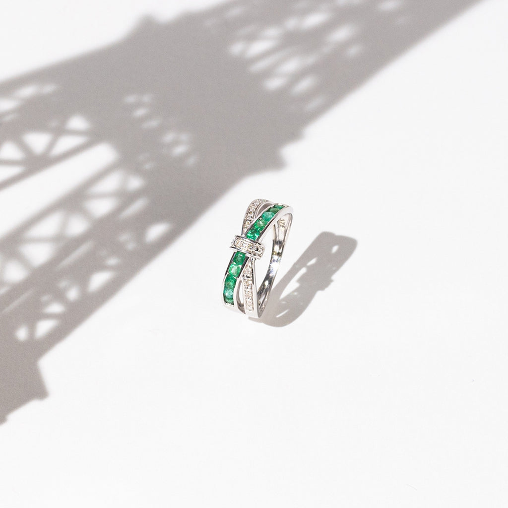 "Starky" Ring D 0,045/10 Emerald 0,045/10 - 375/1000 White Gold