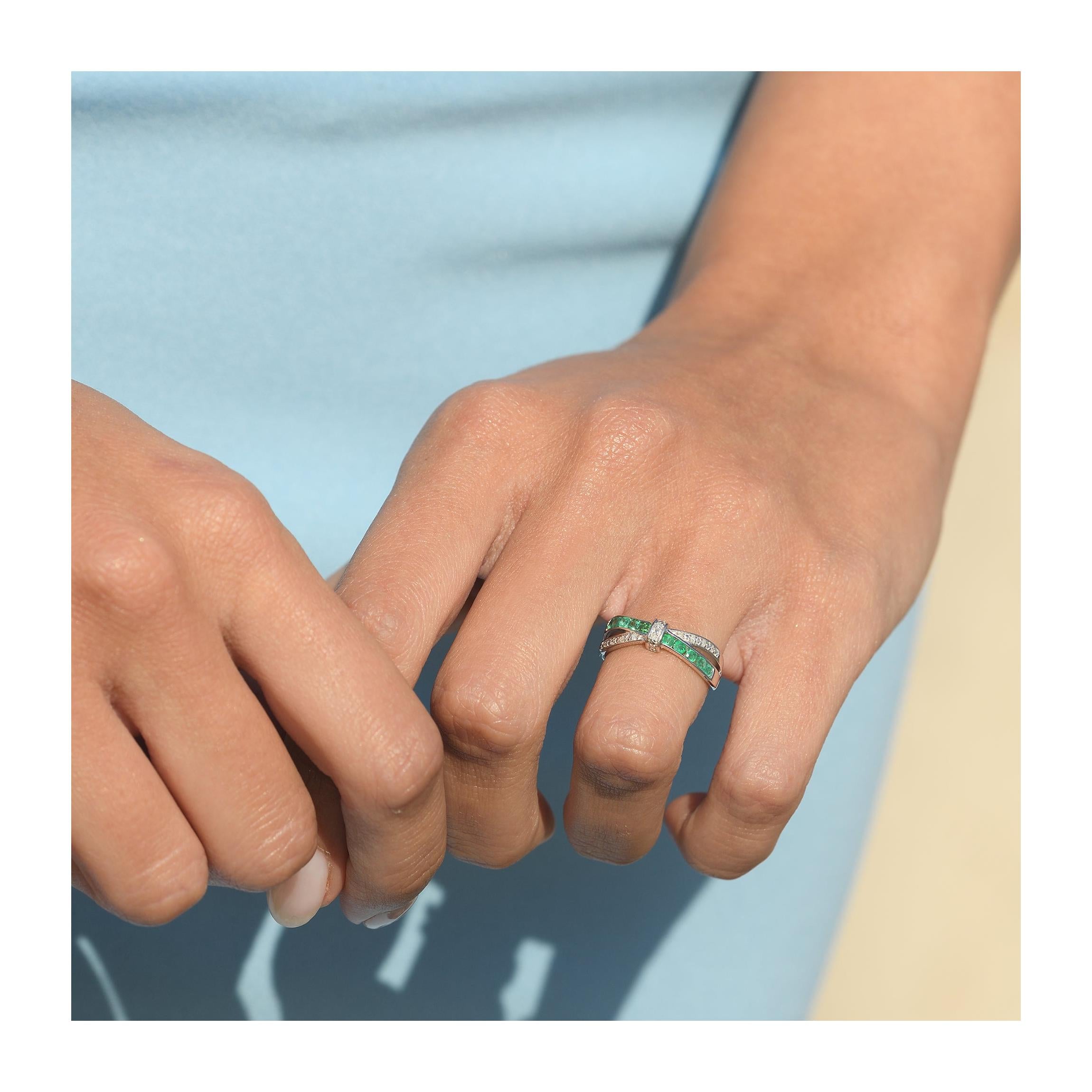Bague "Starky" D 0,045/10 Emeraude 0,50/10