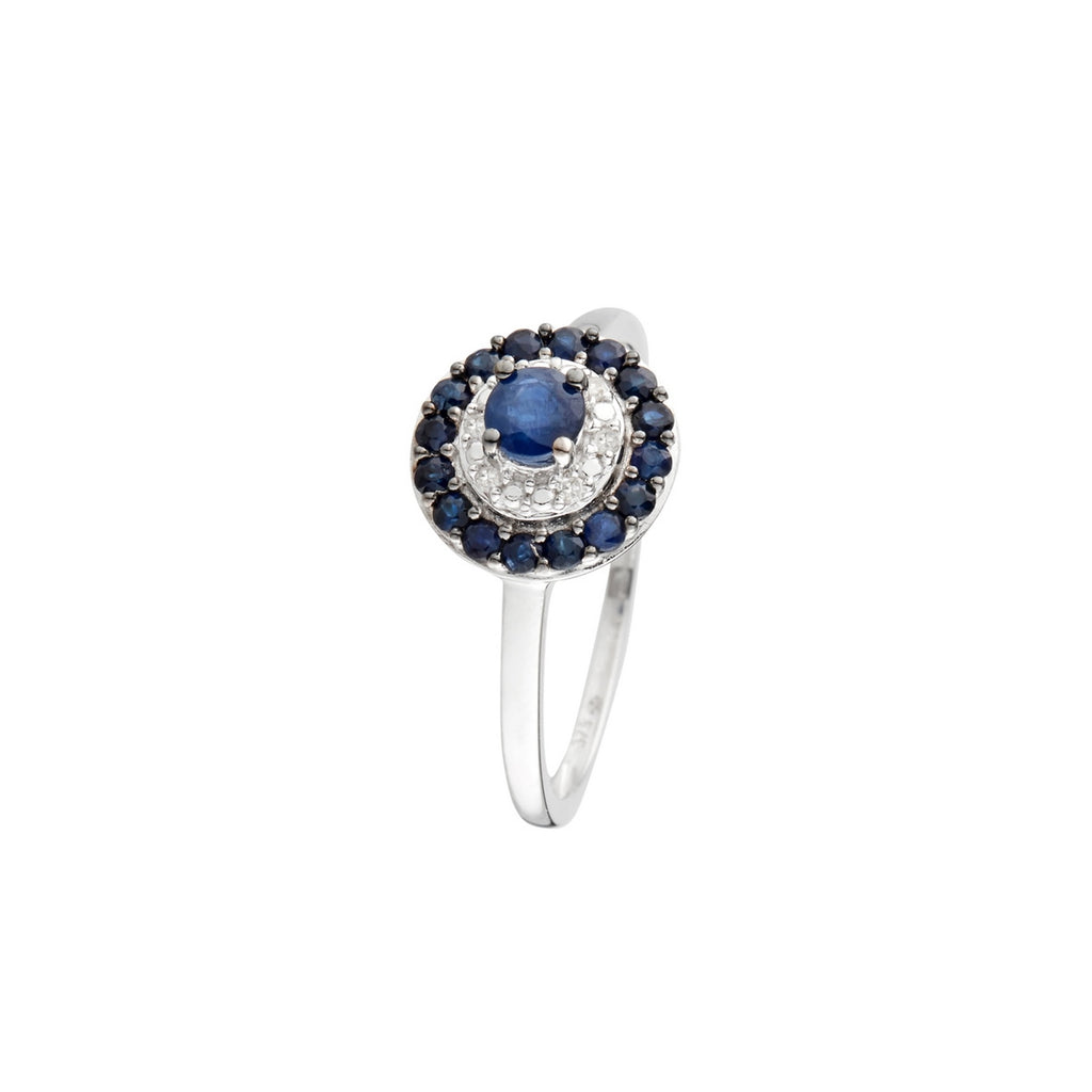Bague "Talia" D 0,033/6 Saphir 0,54/17 - Or Blanc 375/1000