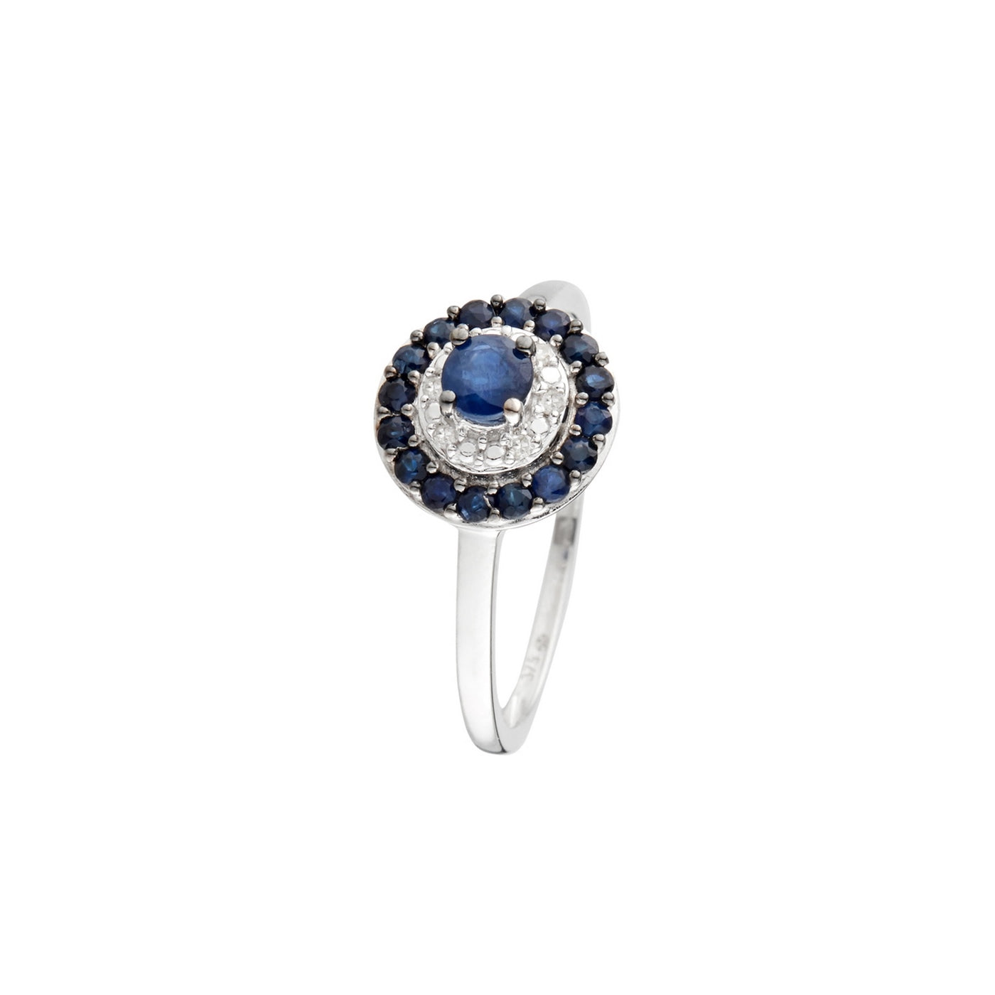 Bague "Talia" D 0,033/6 Saphir 0,54/17 - Or Blanc 375/1000