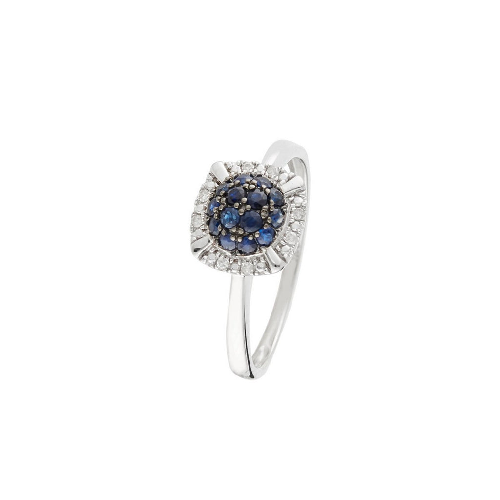 Bague "Banjar" D 0,036/8 Saphir 0,532/14 - Or Blanc 375/1000