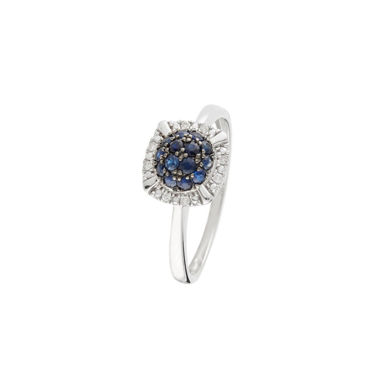 Bague "Banjar" D 0,036/8 Saphir 0,532/14 - Or Blanc 375/1000