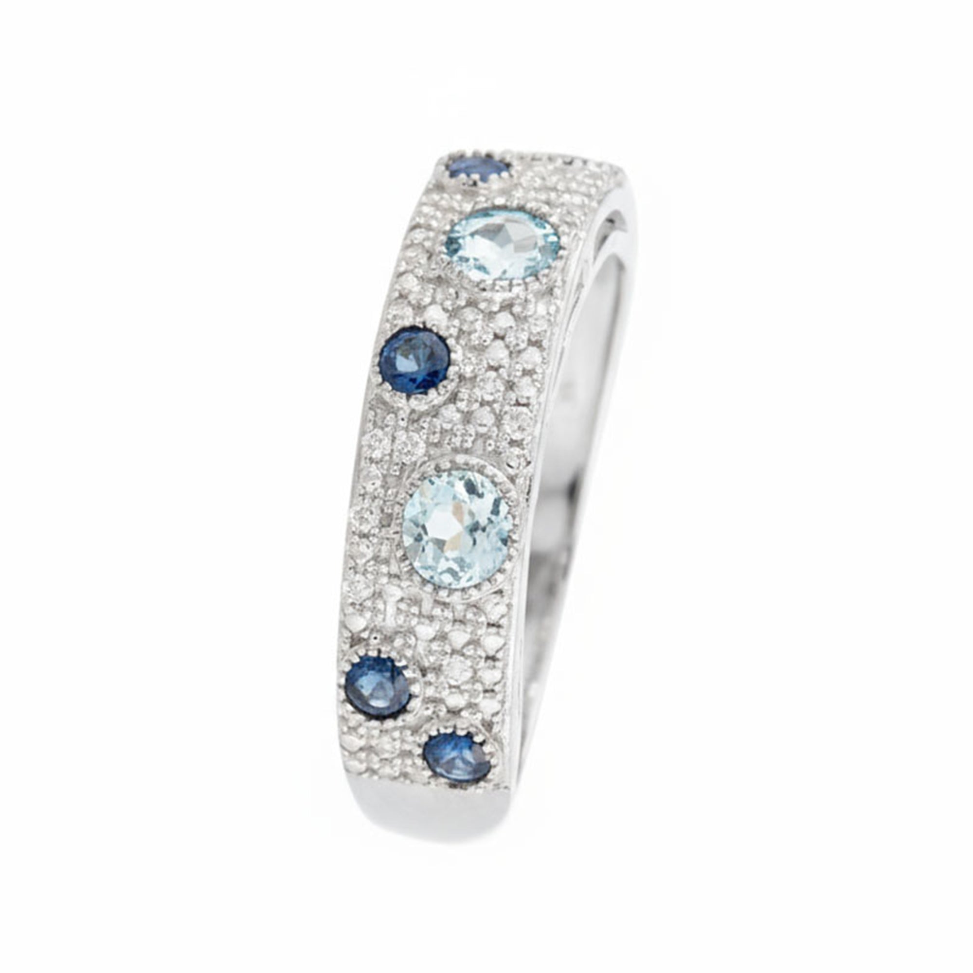 “Majunga” ring D 0.056/16 Sapphire 0.4/4 Blue Topaz 0.528/3
