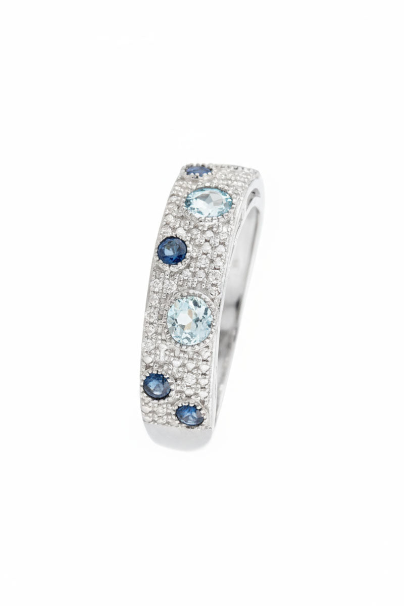 “Majunga” ring D 0.056/16 Sapphire 0.4/4 Blue Topaz 0.528/3