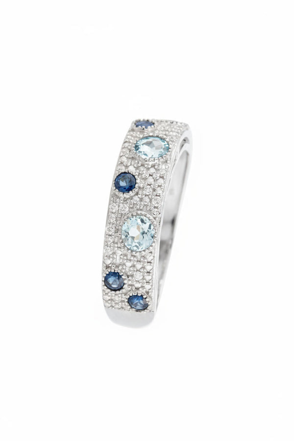 “Majunga” ring D 0.056/16 Sapphire 0.4/4 Blue Topaz 0.528/3