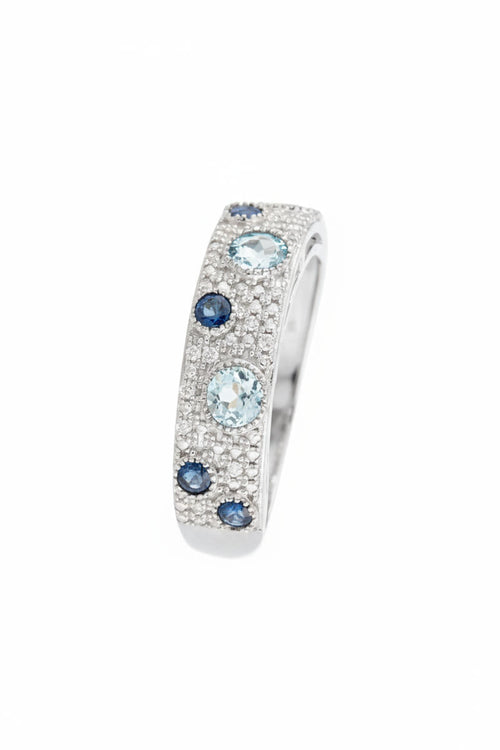Bague "Majunga" D 0,056/16  Saphir 0,4/4  Blue Topaze 0,528/3