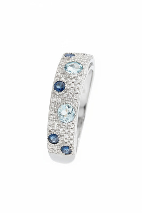Bague "Majunga" D 0,056/16 Saphir 0,4/4 Blue Topaze 0,528/3