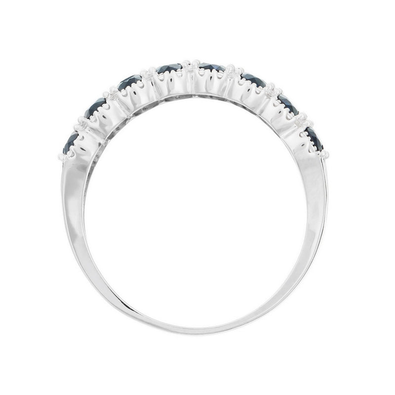 Bague "Salma" D 0,11/20 Saphir 2,88/16 - Or Blanc 375/1000