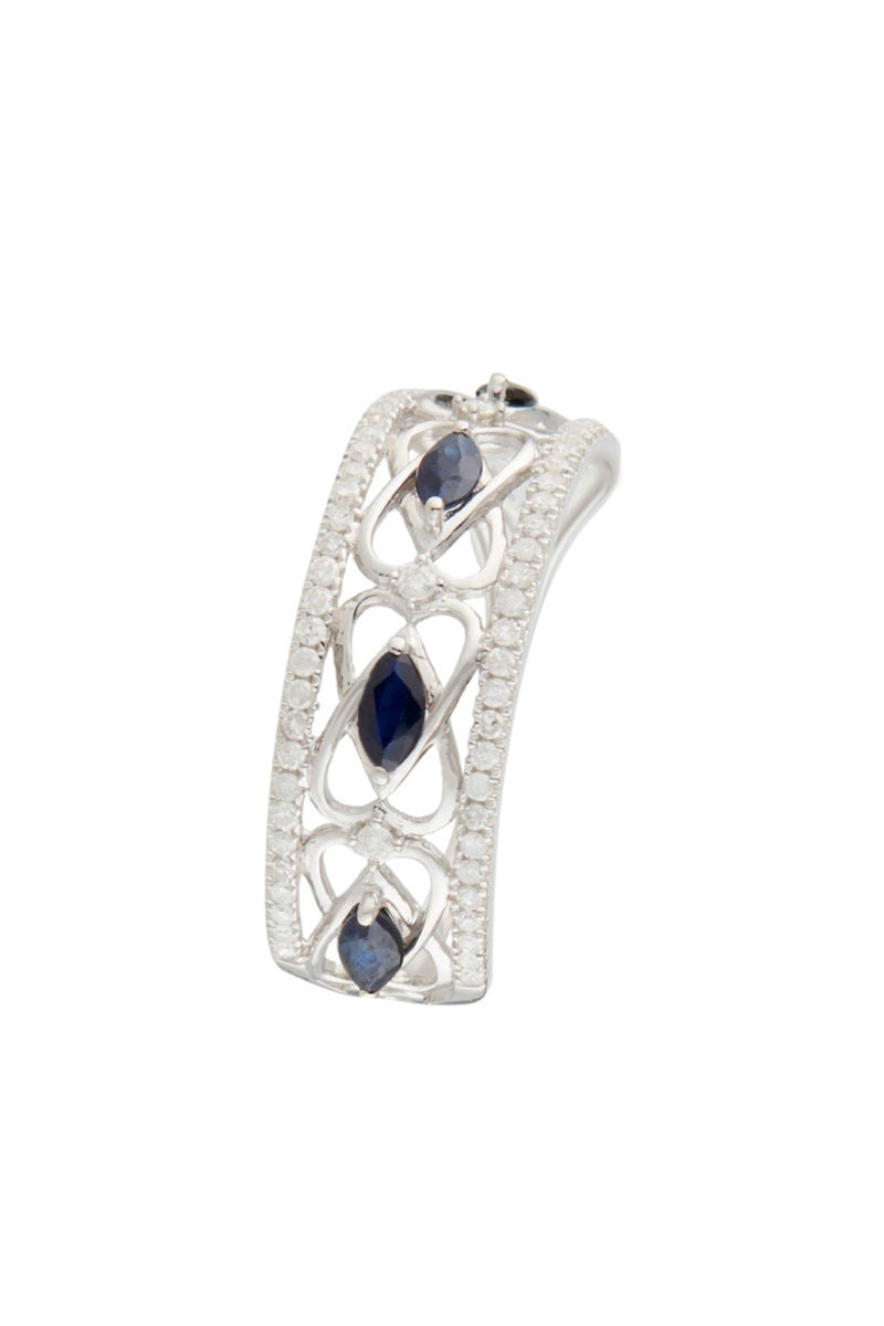 Ring "Royal" D 0,29/62 Sapphire 0,133/4 - Gold Blanc 375/1000