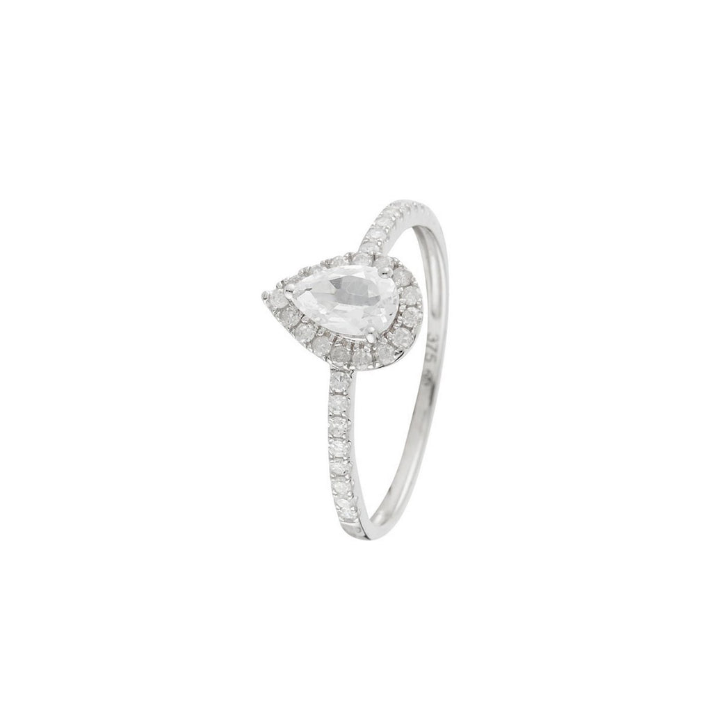 Anillo "Pescara" D 0.202/32 Topacio Blanco 0.825/1 - Oro Blanco 375/1000