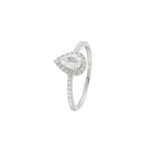 Anillo "Pescara" D 0.202/32 Topacio Blanco 0.825/1 - Oro Blanco 375/1000