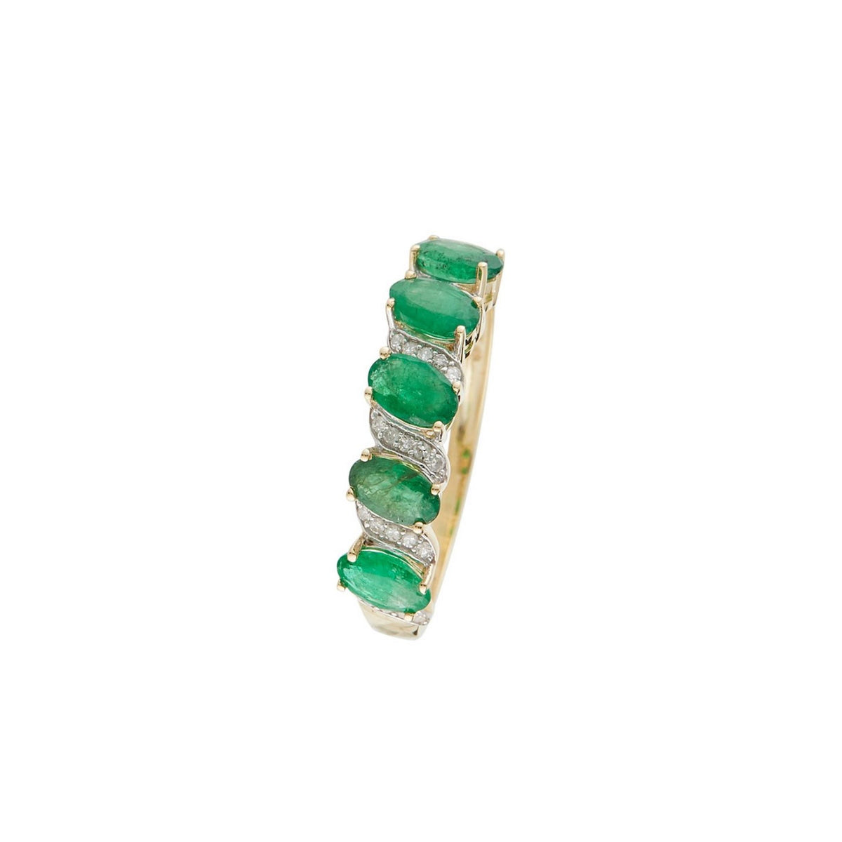 Bague "Sambava" D 0,105/30 Emeraude 0,38/5 - Or Jaune 375/1000
