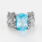 Bague "Toliara" D 0,549/118 Blue Topaze 7,07/1 - Or Blanc 375/1000