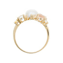 Bague "Pikine" White Topaze 0,67/3 Citrine 0,53/2 Rose Quartz 0,60/1 Perle 1 - Or Jaune 375/1000