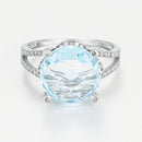 Bague "Marovao" D 0,33/60 Topaze Bleue 4,96/1 - Or Blanc 375/1000