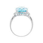 Bague "Blue Hilll" D0,03/2 Blue Topaze 9,75/1 - Or Blanc 375/1000
