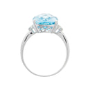 Bague "Blue Hilll" D0,03/2 Blue Topaze 9,75/1 - Or Blanc 375/1000