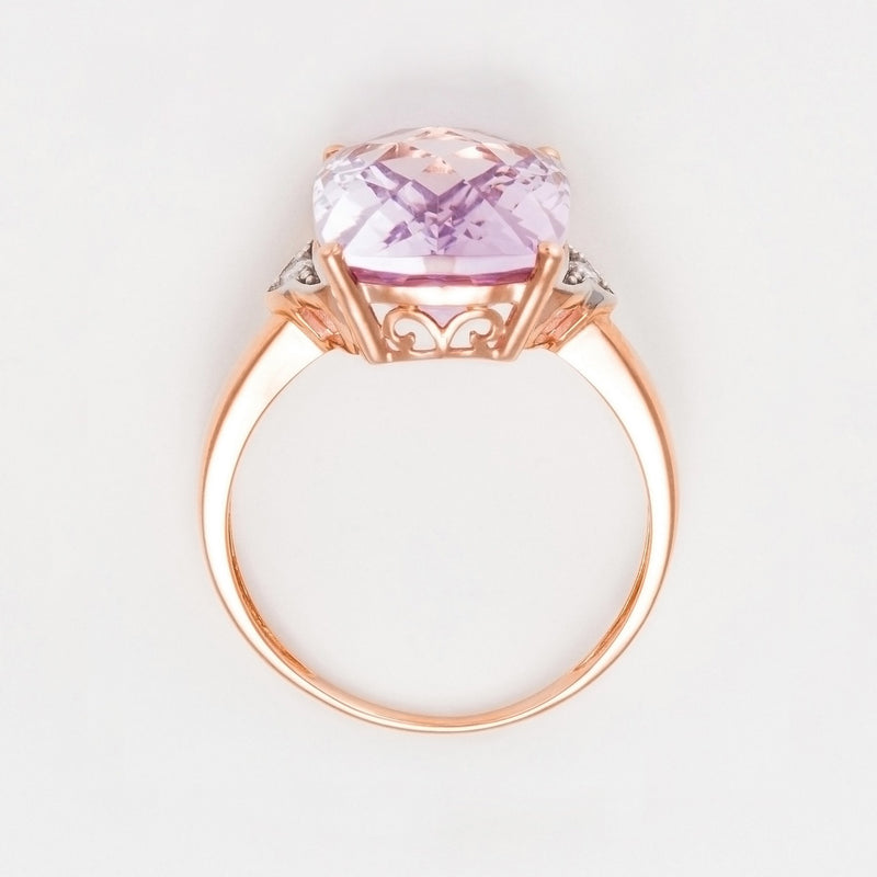 Bague "Pink Hill" Roseam 7,15/1 Dia0,032/2 - Or Rose 375/1000