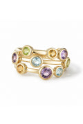Bague "Kamina" Améthyste 0,62/3 Blue Topaze 0,5/2 Citrine 0,11/2 Péridot 0,17/2
