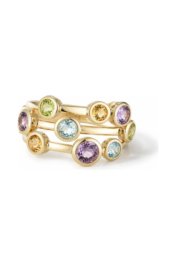 Ring "Kamina" ametyst 0,62/3 blå topas 0,5/2 citrin 0,11/2 peridot 0,17/2