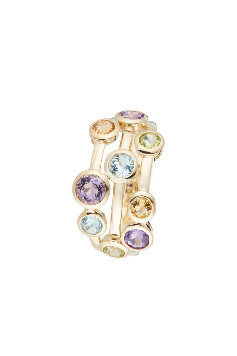 “Kamina” ring Amethyst 0.62/3 Blue Topaz 0.5/2 Citrine 0.11/2 Peridot 0.17/2