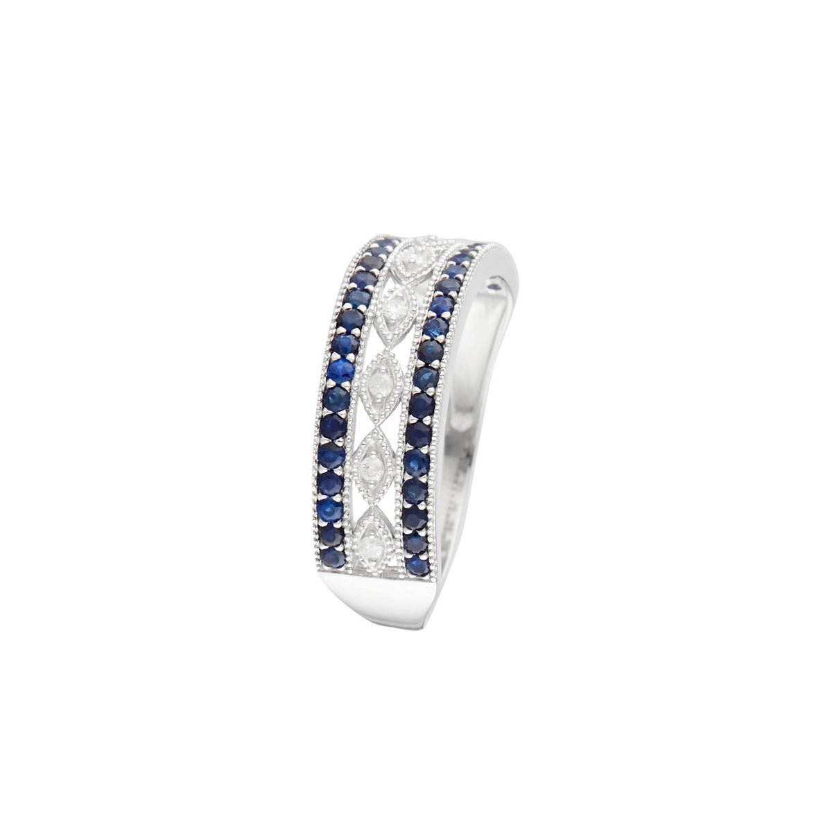 Bague "Melisandre" D 0,059/7 Saphir 0,68/40 - Or Blanc 375/1000