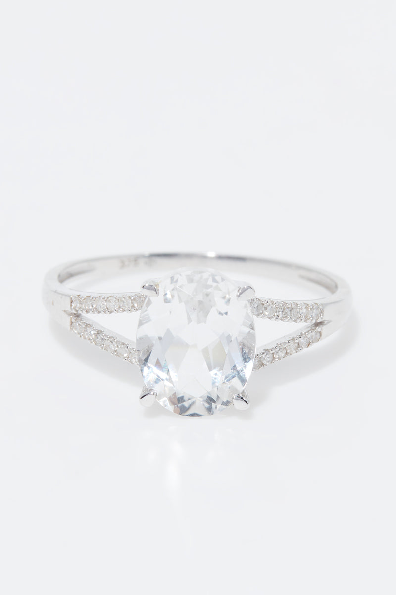Bague "Miri" D 0,084/24  Topaze Blanche 2,45/1