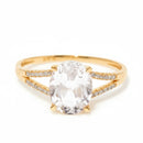 Bague "Miri" D 0,084/24  Topaze Blanche 2,45/1 - Or Jaune 375/1000