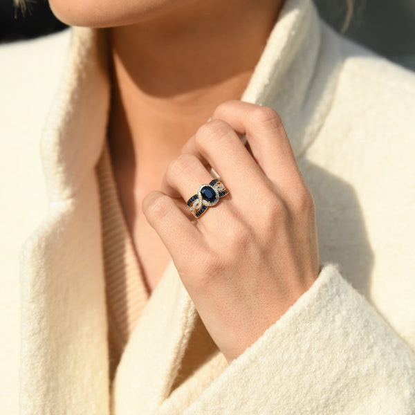Bague "Dakan" D 0,27/50 Saphir 2,69/21 - Or Jaune 375/1000