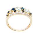 Bague "Dahra" D 0,12/36 Blue Topaze 0,41/3 Saphir 0,22/8 - Or Jaune 375/1000