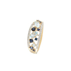Bague "Dahra" D 0,12/36 Blue Topaze 0,41/3 Saphir 0,22/8 - Or Jaune 375/1000