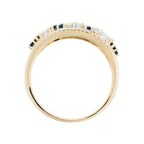 Bague "Dahra" D 0,12/36 Blue Topaze 0,41/3 Saphir 0,22/8 - Or Jaune 375/1000