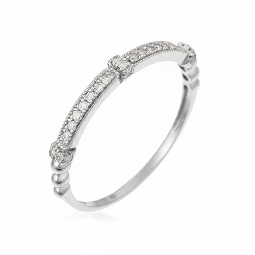 Bague "Kota" D 0,131/26 - Or Blanc 375/1000