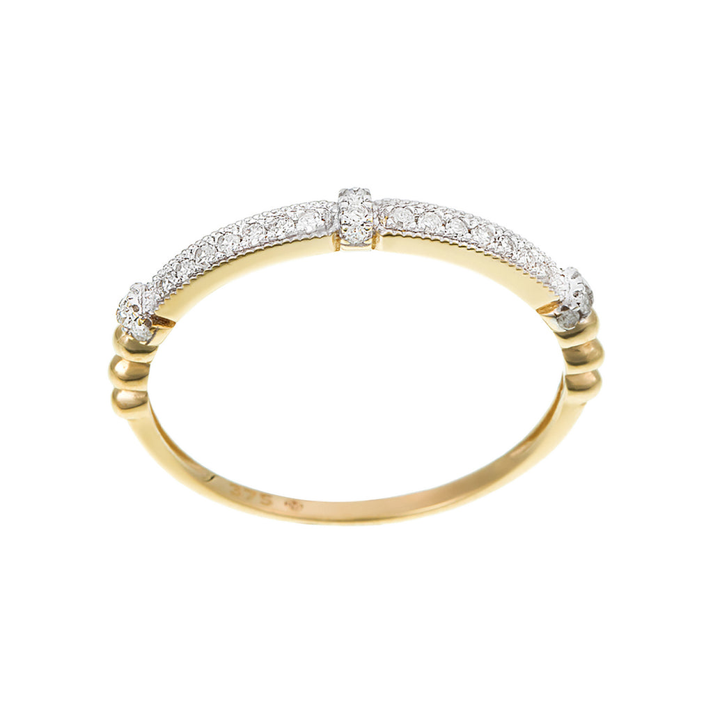Bague "Kota" D 0,131/26 - Or Jaune 375/1000