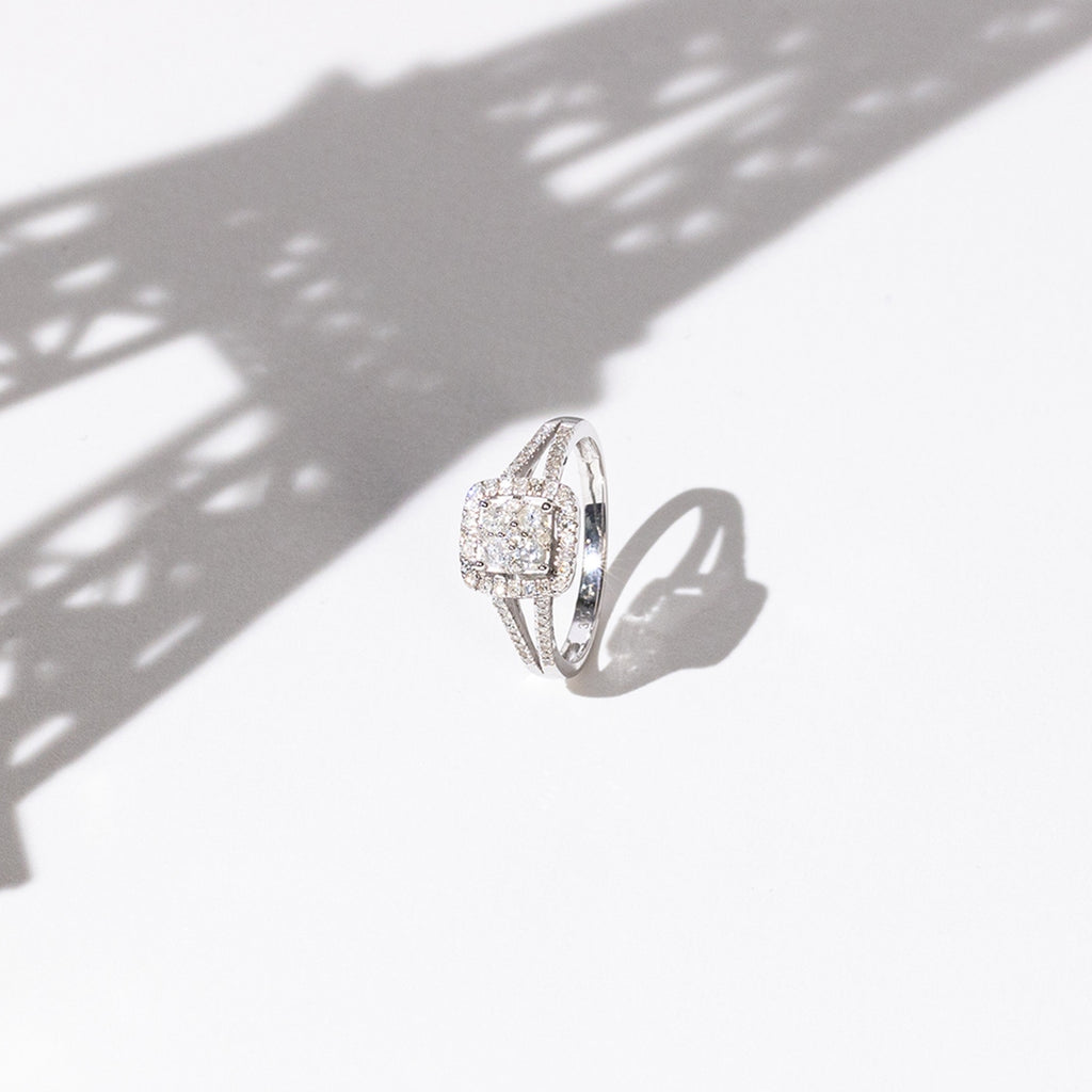 Anillo "Beloni" D 0,44/65 - Oro blanco 375/1000