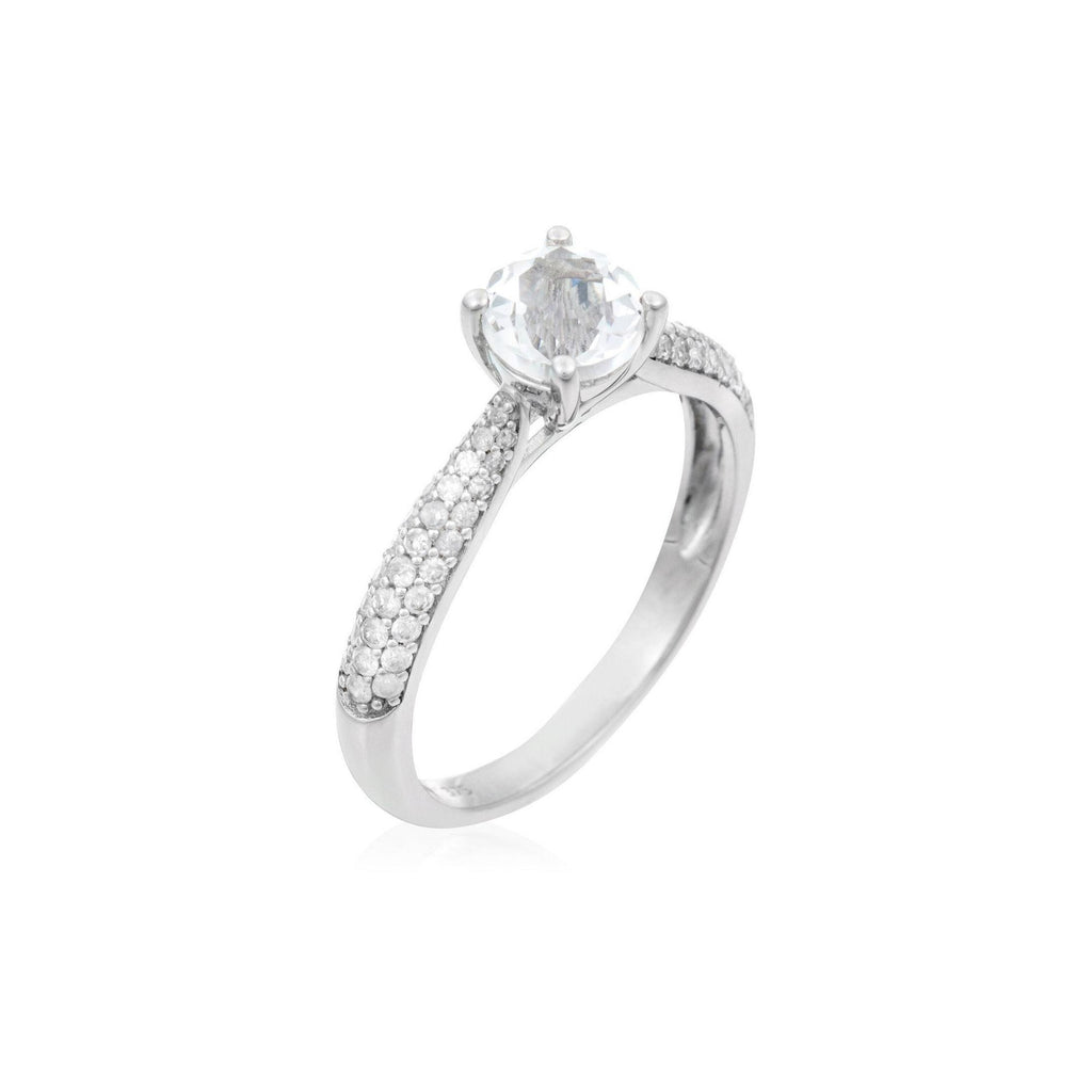 Bague "Tawo" D 0,327/62 White Topaze 1,43/1 - Or Blanc 375/1000