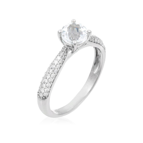 Bague "Tawo" D 0,327/62 White Topaze 1,43/1 - Or Blanc 375/1000