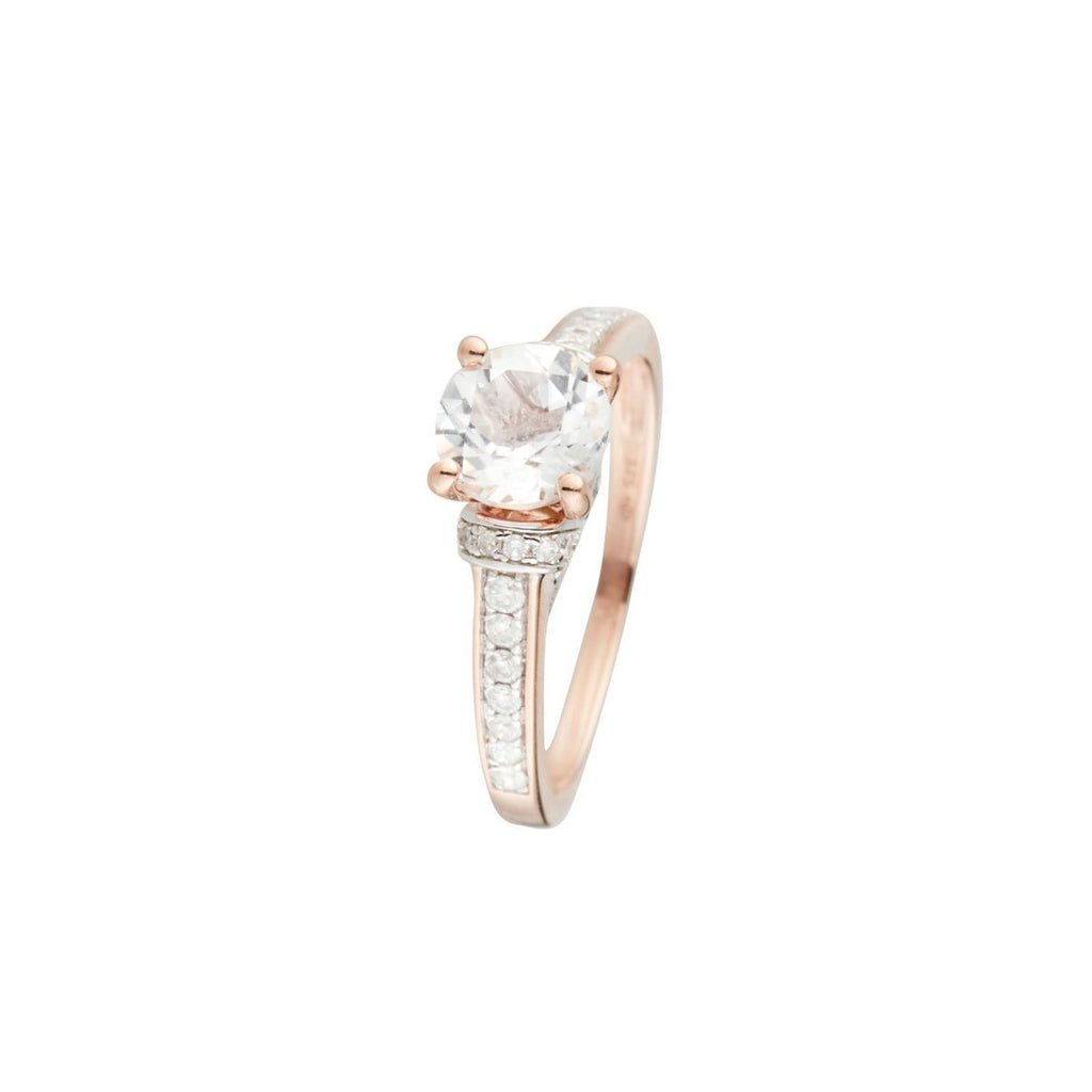 Anillo "Chera" D 0.291/40 Topacio blanco 1.573/1 - Oro rosa 375/1000