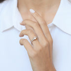 Anillo "Chera" D 0.291/40 Topacio blanco 1.573/1 - Oro rosa 375/1000