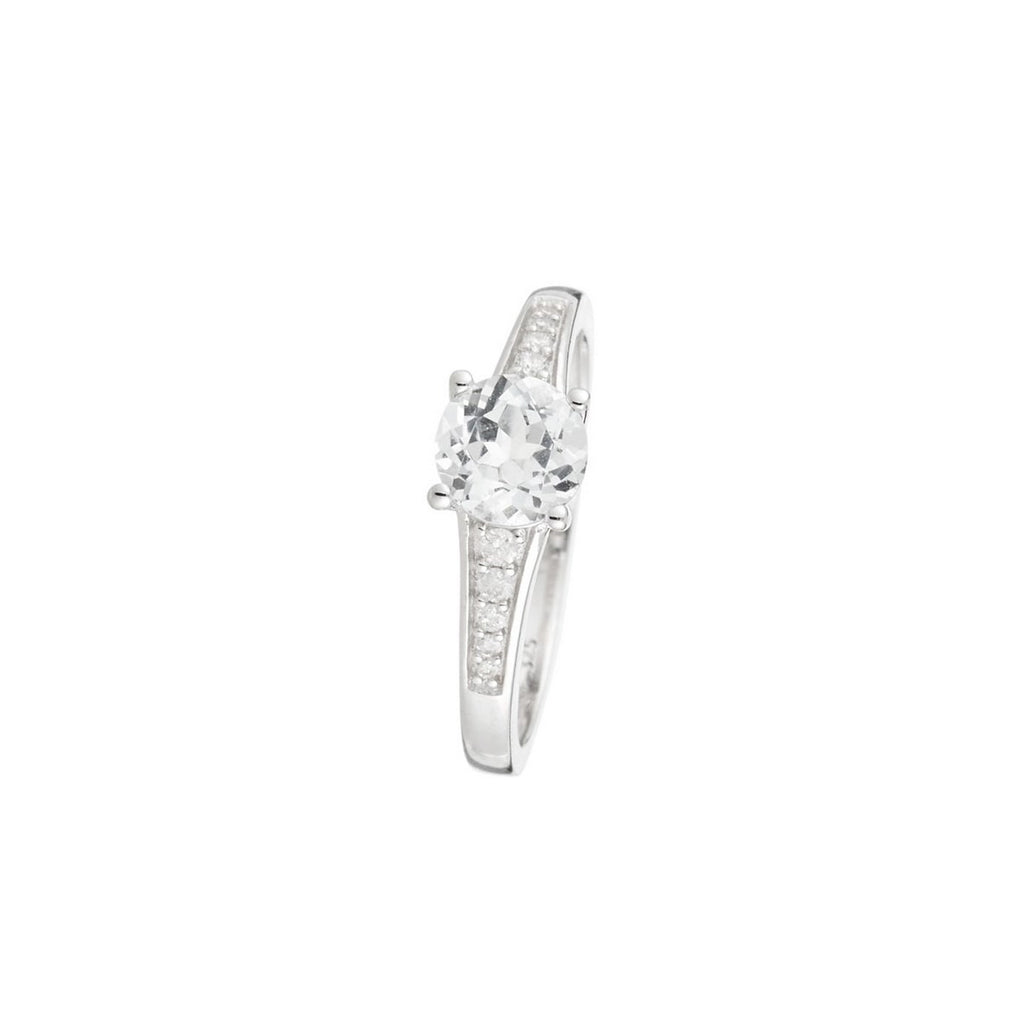 Anillo "Sirana" D 0,106/10 topacio blanco 1,55/1 - Oro blanco 375/1000