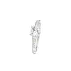 Anillo "Sirana" D 0,106/10 topacio blanco 1,55/1 - Oro blanco 375/1000