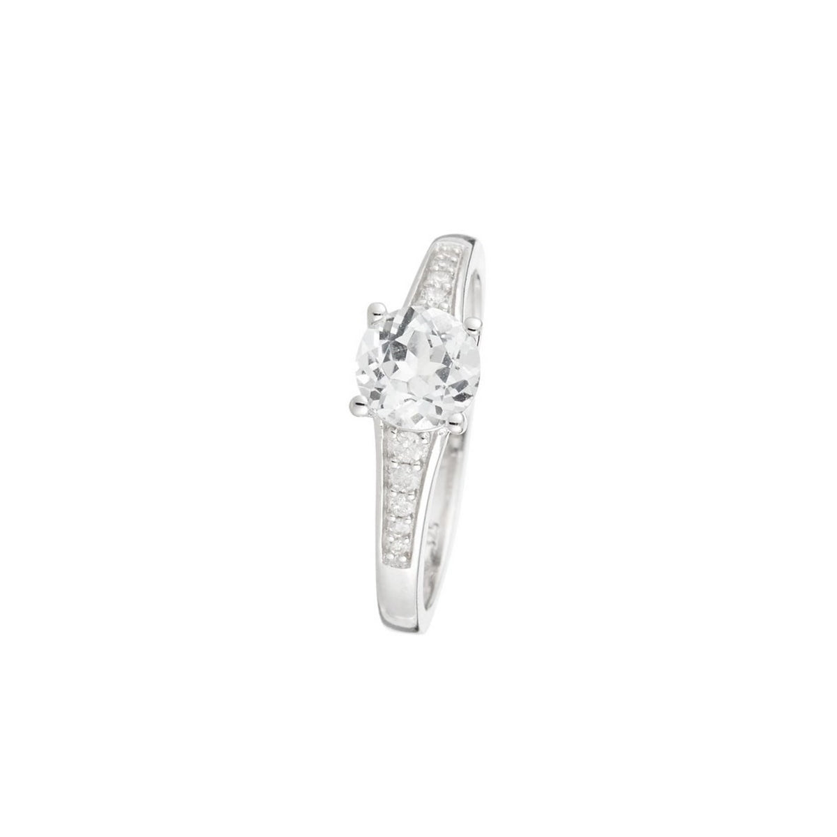 Anillo "Sirana" D 0,106/10 topacio blanco 1,55/1 - Oro blanco 375/1000