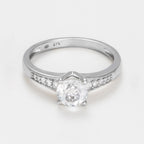 Anillo "Sirana" D 0,106/10 topacio blanco 1,55/1 - Oro blanco 375/1000