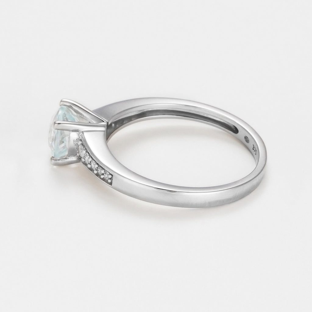 Anillo "Sirana" D 0,106/10 topacio blanco 1,55/1 - Oro blanco 375/1000