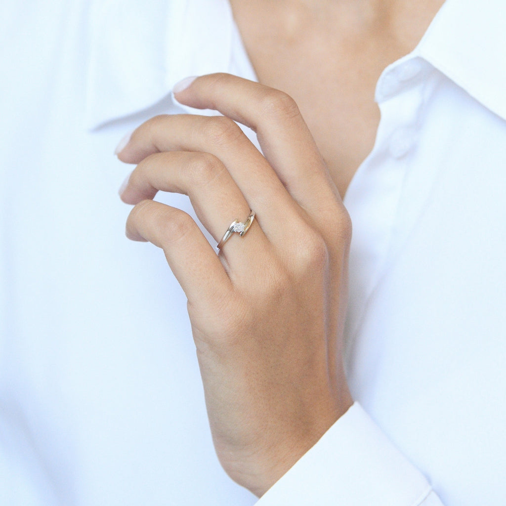 "Dava" Ring, D 0.049/7 - 375/1000 White Gold