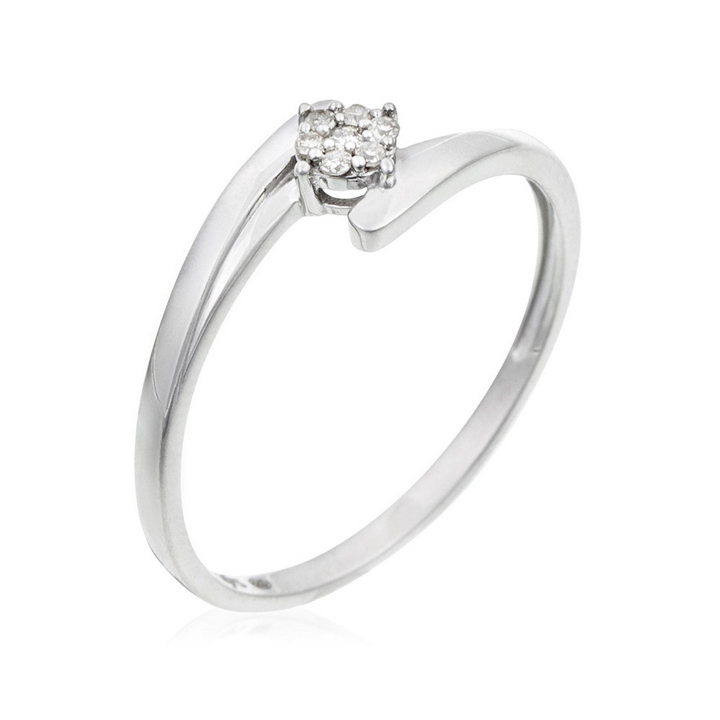 Anillo "Dava" D 0.049/7 - Oro blanco 375/1000