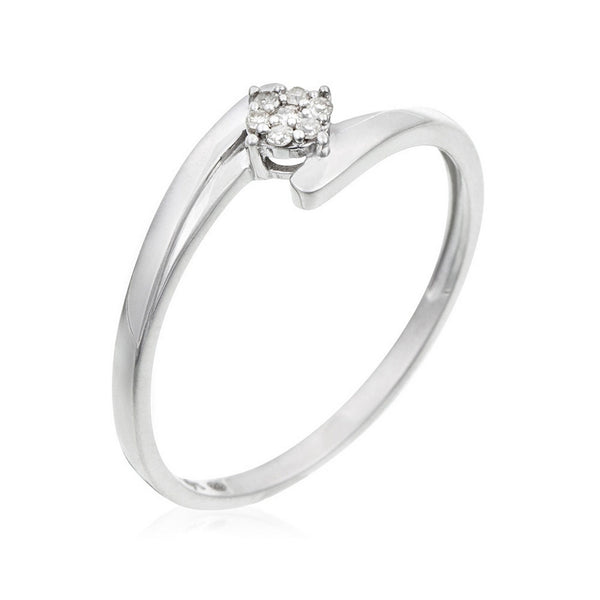 Anillo "Dava" D 0.049/7 - Oro blanco 375/1000