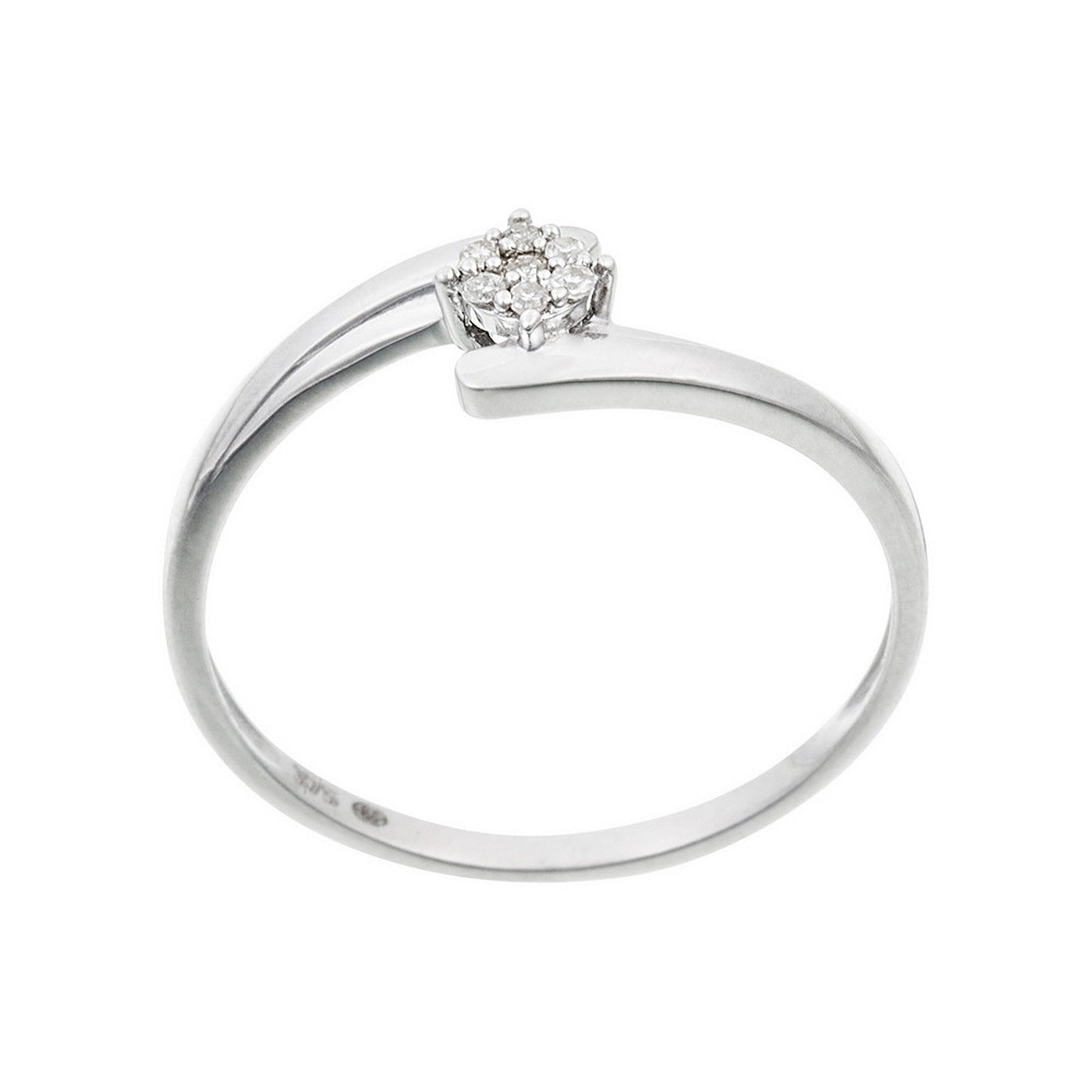 Anillo "Dava" D 0.049/7 - Oro blanco 375/1000